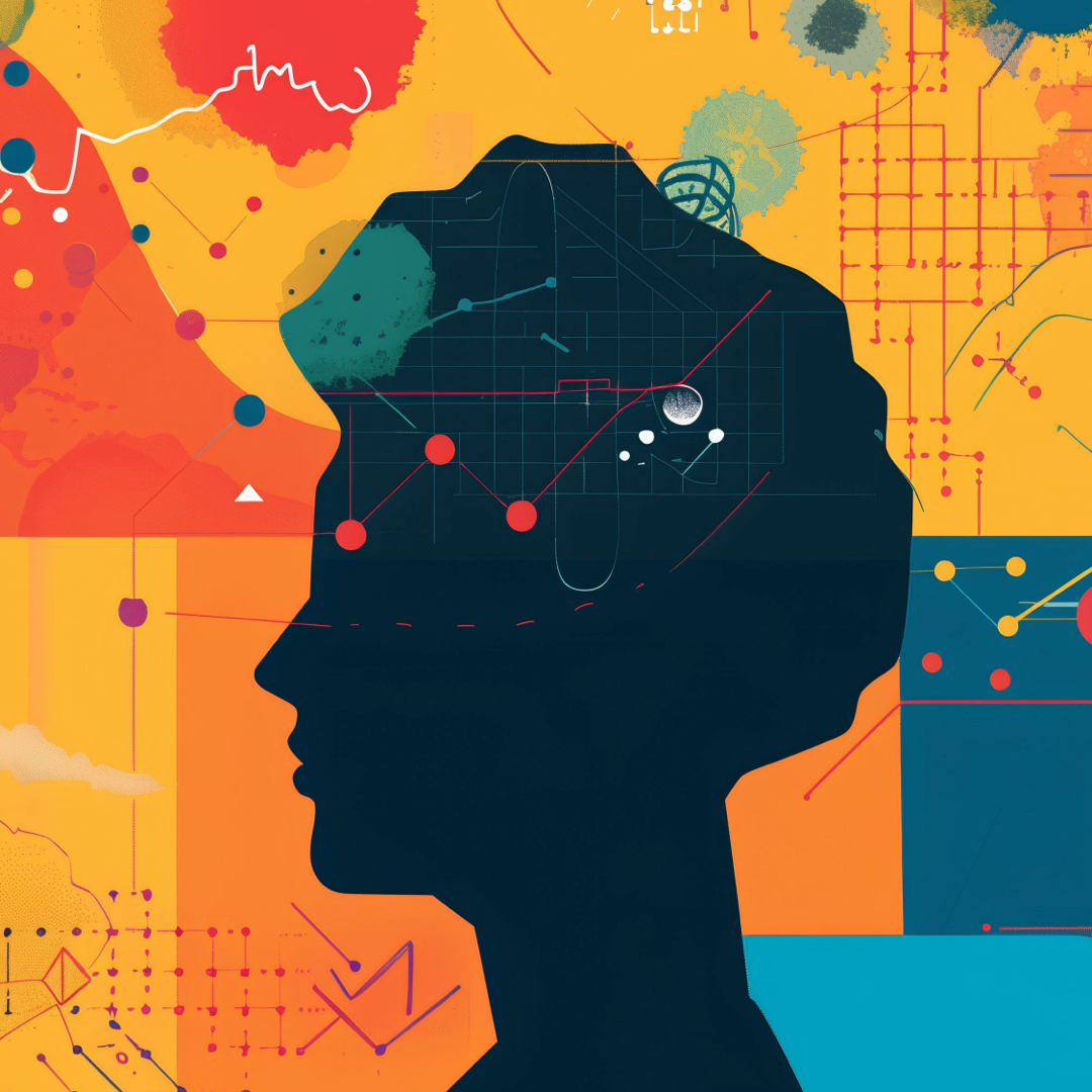 Artwork with silhouette of woman 