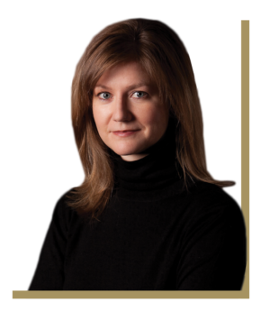 Alyssa Ayres headshot with buff border